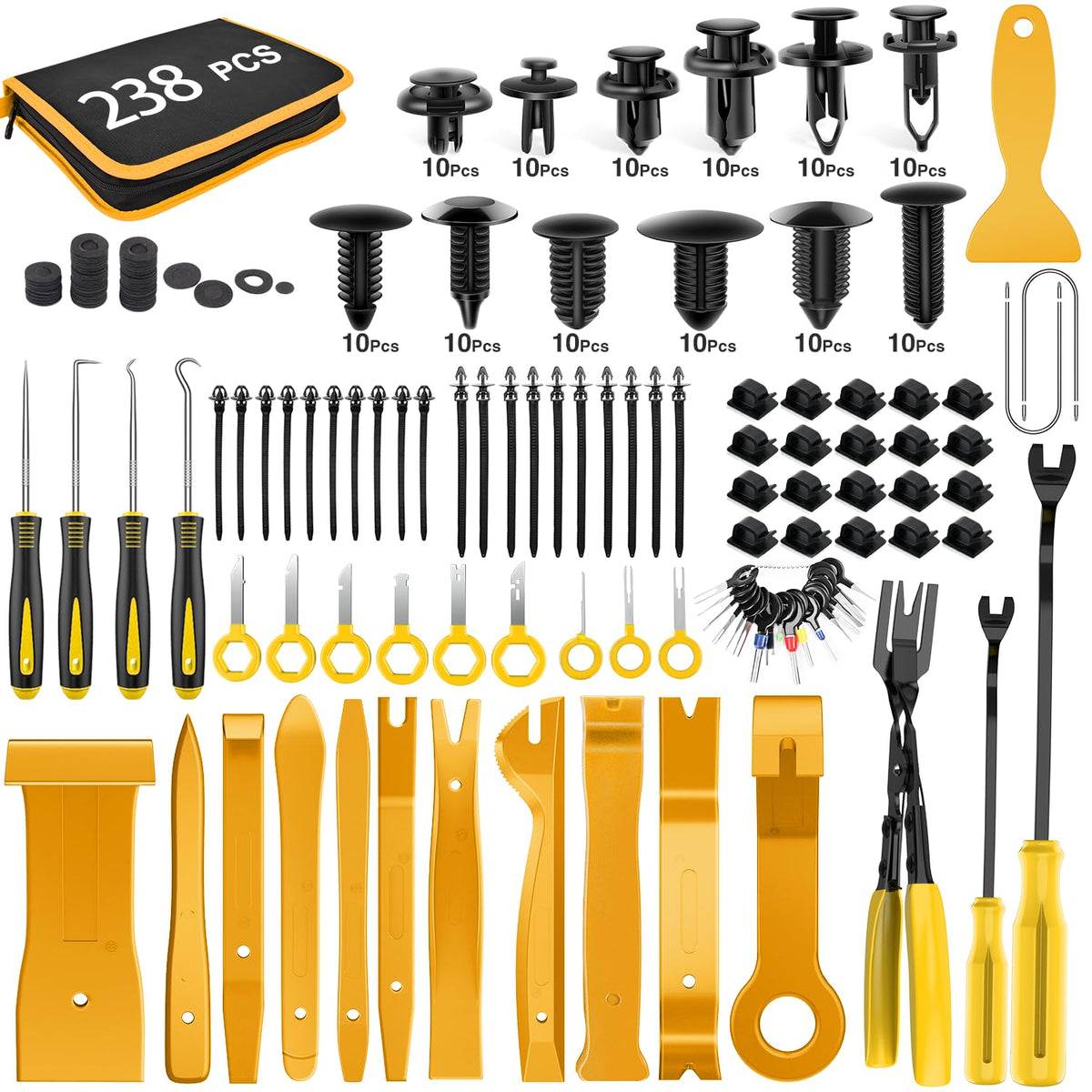 GOOACC front view of complete 238-piece kit showing organized contents and portability
