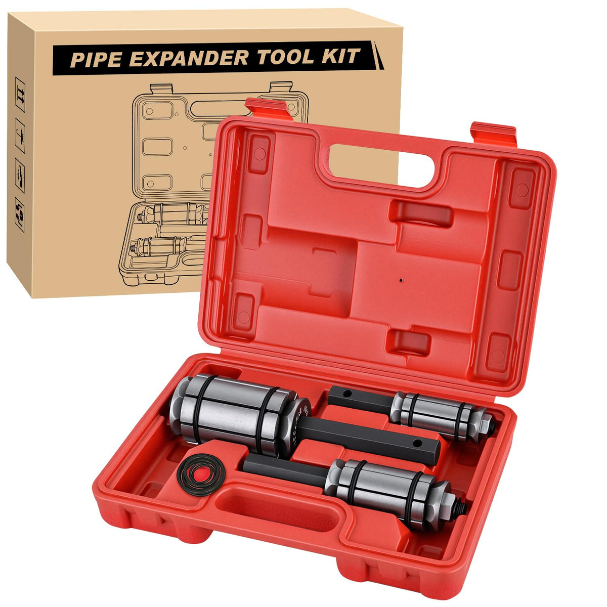 GOOACC front view of 3-piece expander kit showing durable construction and range