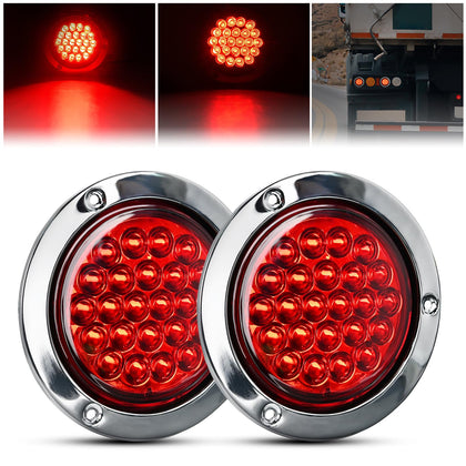GOOACC front view of 4-inch tail light showing bright red LEDs and clear lens benefit visibility