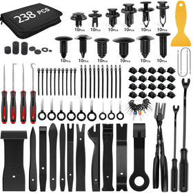 GOOACC kit front layout showing all 238 pieces and bag for easy identification and convenience