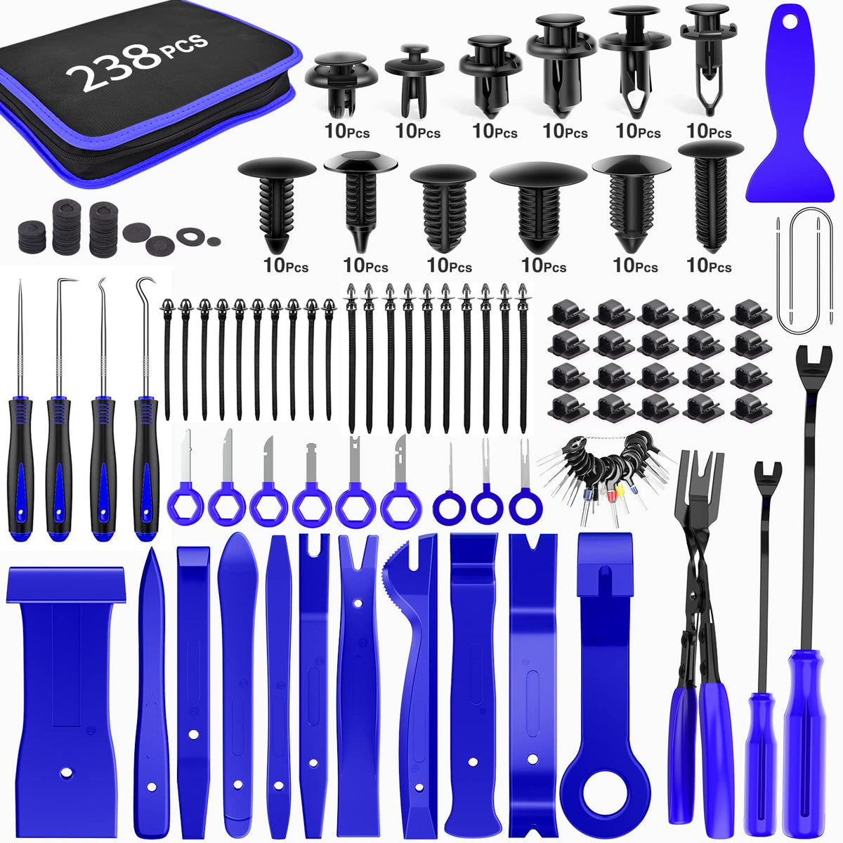 GOOACC front layout showing full 238-piece kit and organized storage benefits