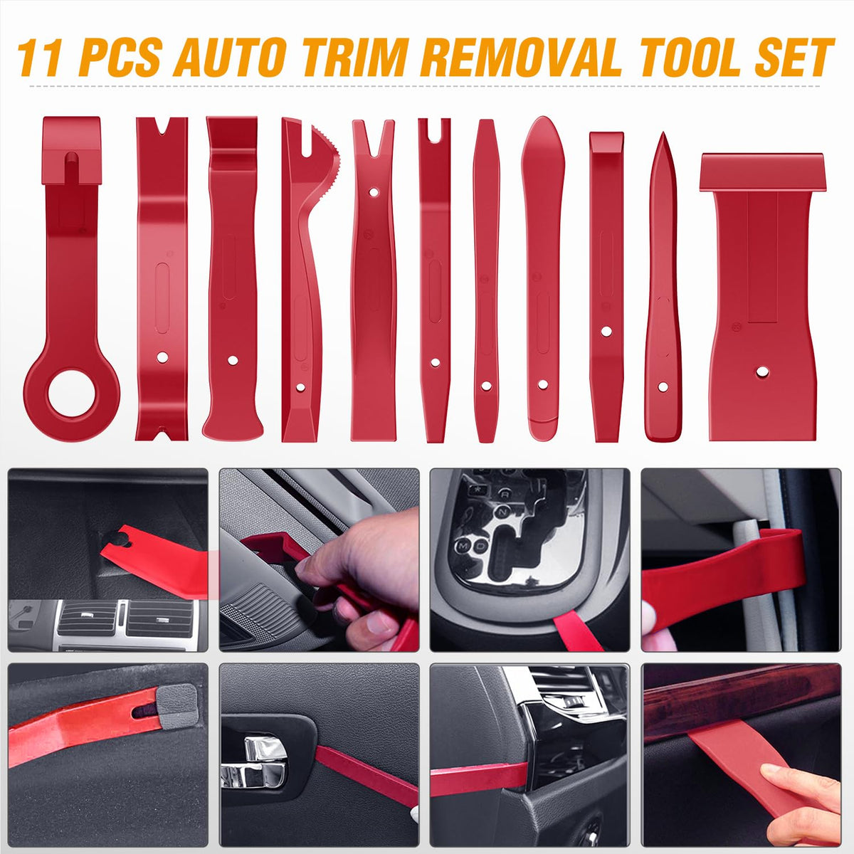 GOOACC nylon pry tools detail demonstrating non-marring edges for panel protection