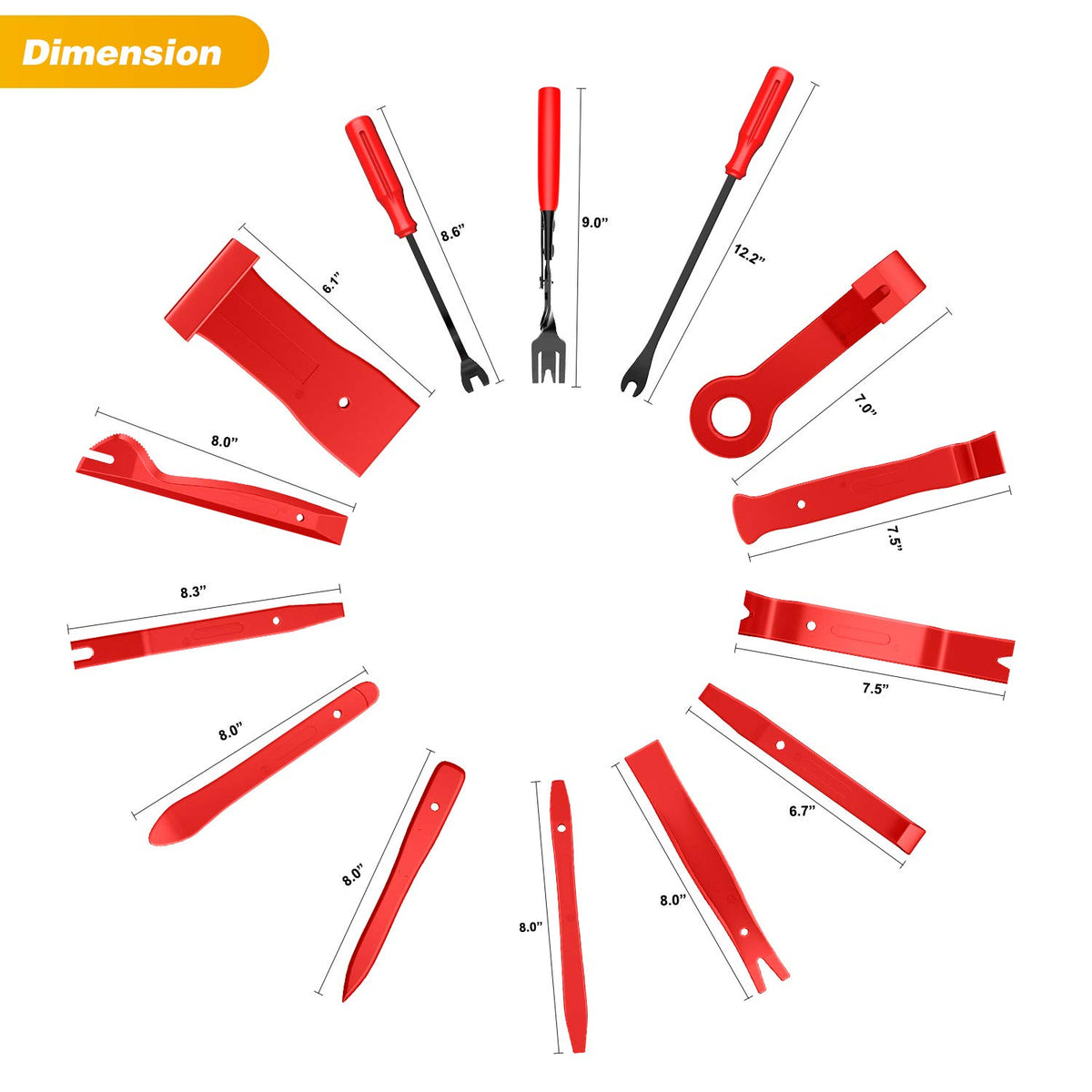 GOOACC plastic trim levers close-up protecting surfaces while prying