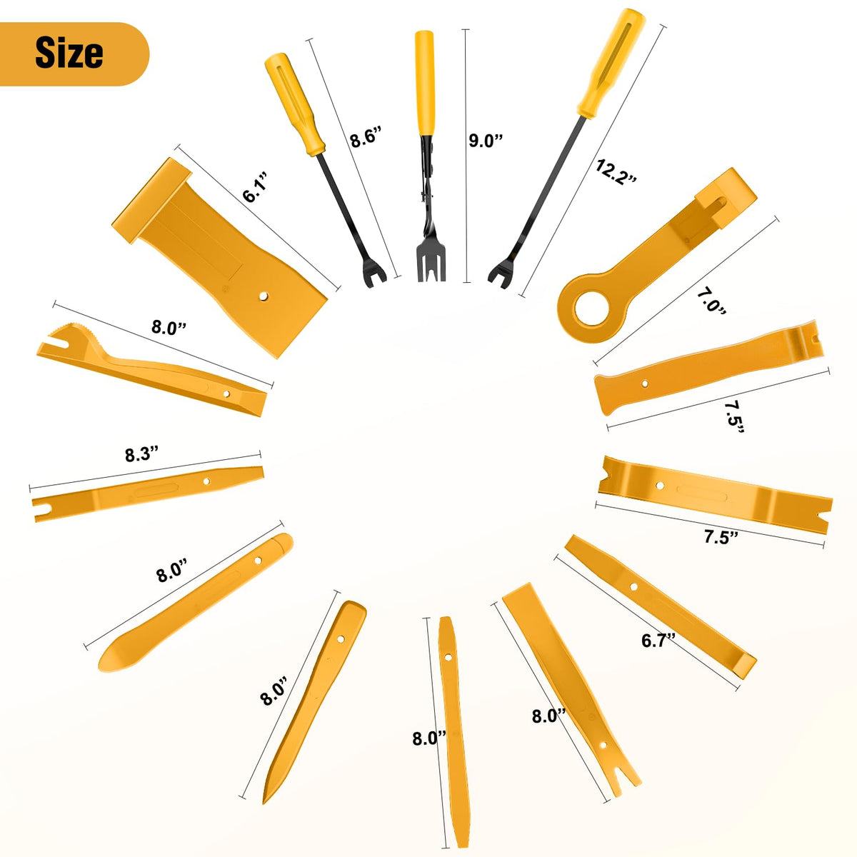 GOOACC close-up of assorted retainer clips displaying durable nylon and variety