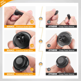 GOOACC single clip close-up displaying durable plastic and fit advantage