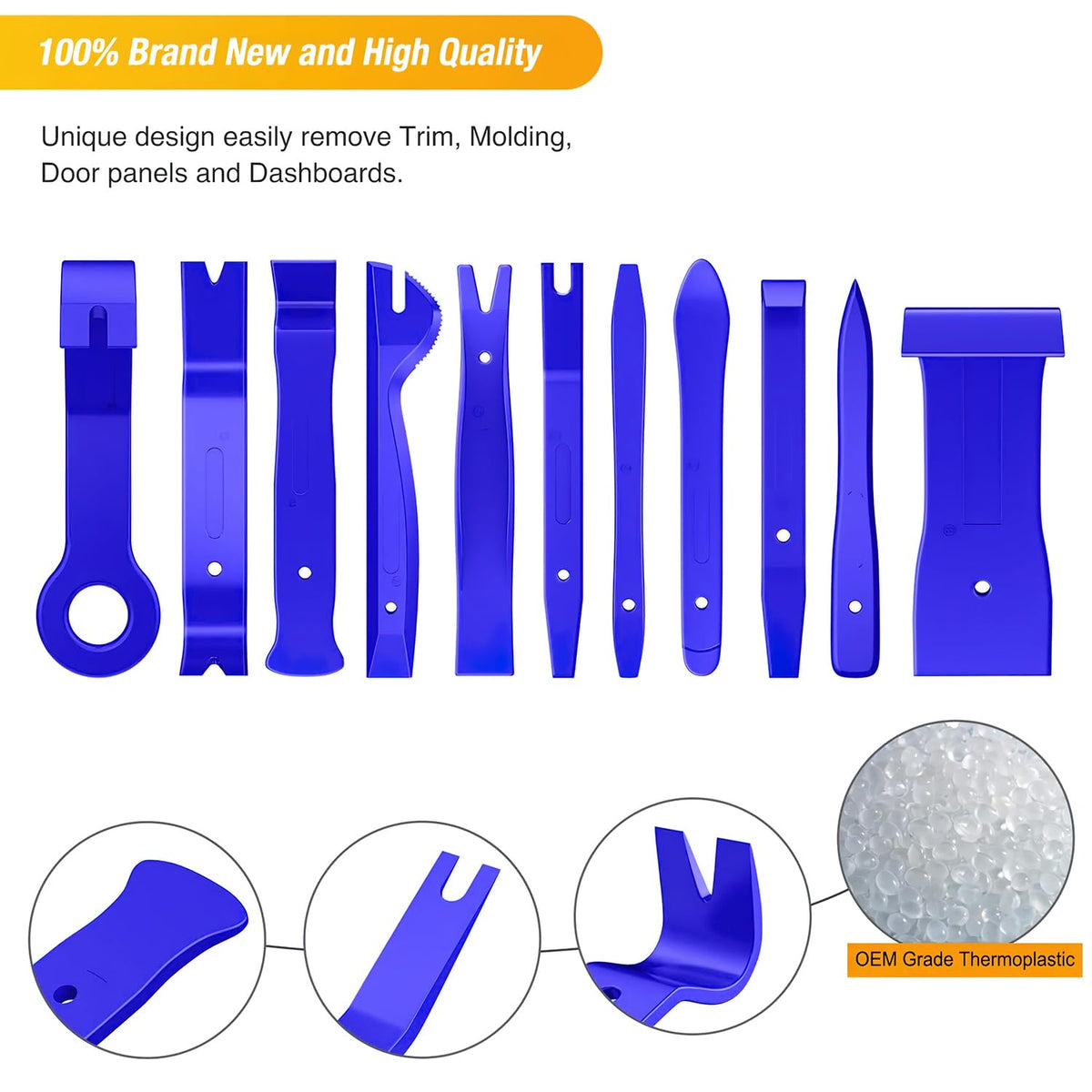 GOOACC stainless keys detail showing thin extraction blades for radios and clips