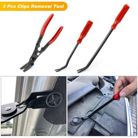 GOOACC tool in hand prying a car door panel demonstrating safe panel removal without damage