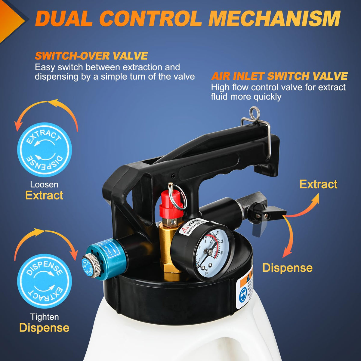GOOACC two-way valve and trigger lock for hands-free continuous operation
