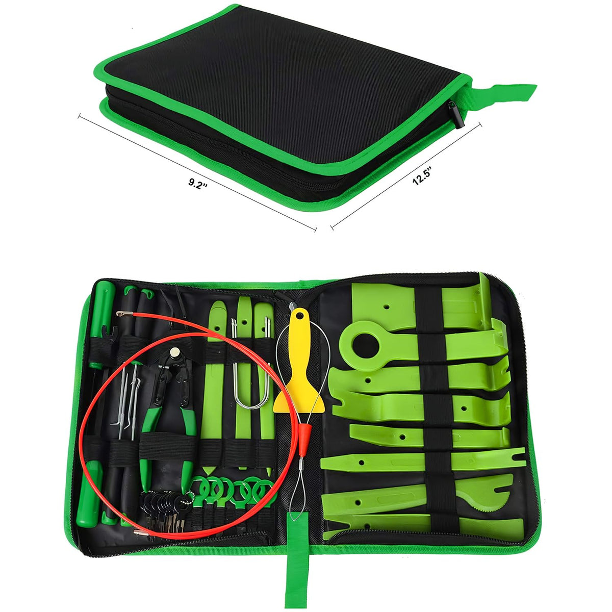 GOOACC open zippered pouch with tools neatly arranged for easy transport