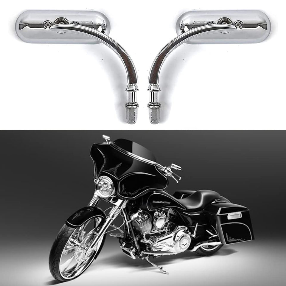 goodfitment front view chrome oval mirror showing sleek styling and improved visibility