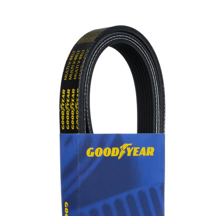 Goodyear belt front packaging showing model 1070670 and 7-rib benefit