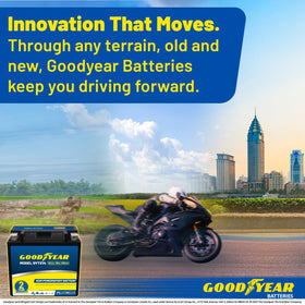 Goodyear GYTX14 packaged with warranty card showing quality assurance and warranty coverage benefit