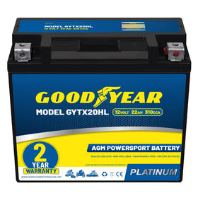 Goodyear GYTX20HL front view showing compact battery and easy installation benefit