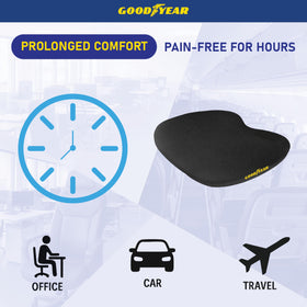 Goodyear cushion installed in a car seat improving driving comfort