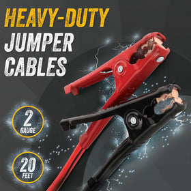 Goodyear jumper cables in use at roadside offering fast reliable assistance