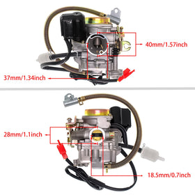 GOOFOUND carburetor side view with electric choke plug for easier cold starts