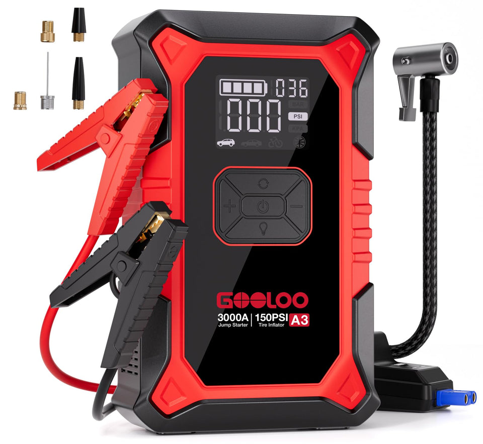 GOOLOO A3 front view showing rugged housing and ports, conveys reliability