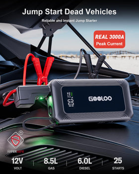 GOOLOO G7 built-in cable detail demonstrating 45W fast charge convenience