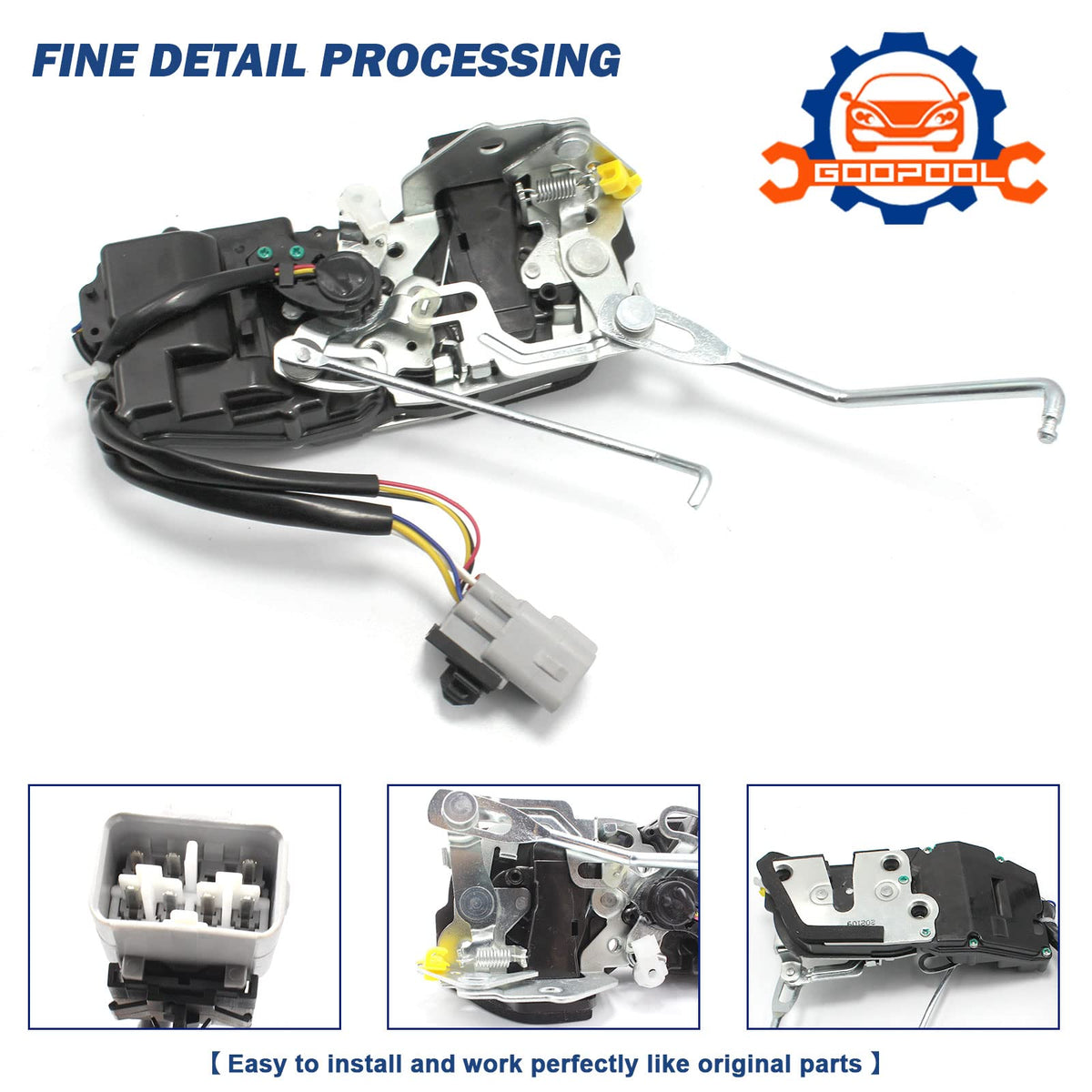 Goopool actuator rear connector detail showing plug-in ease and correct fit