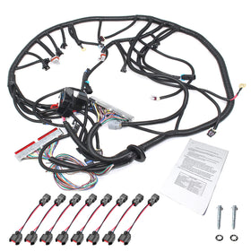 Goopool harness front view showing full wiring layout and connectors for easy identification
