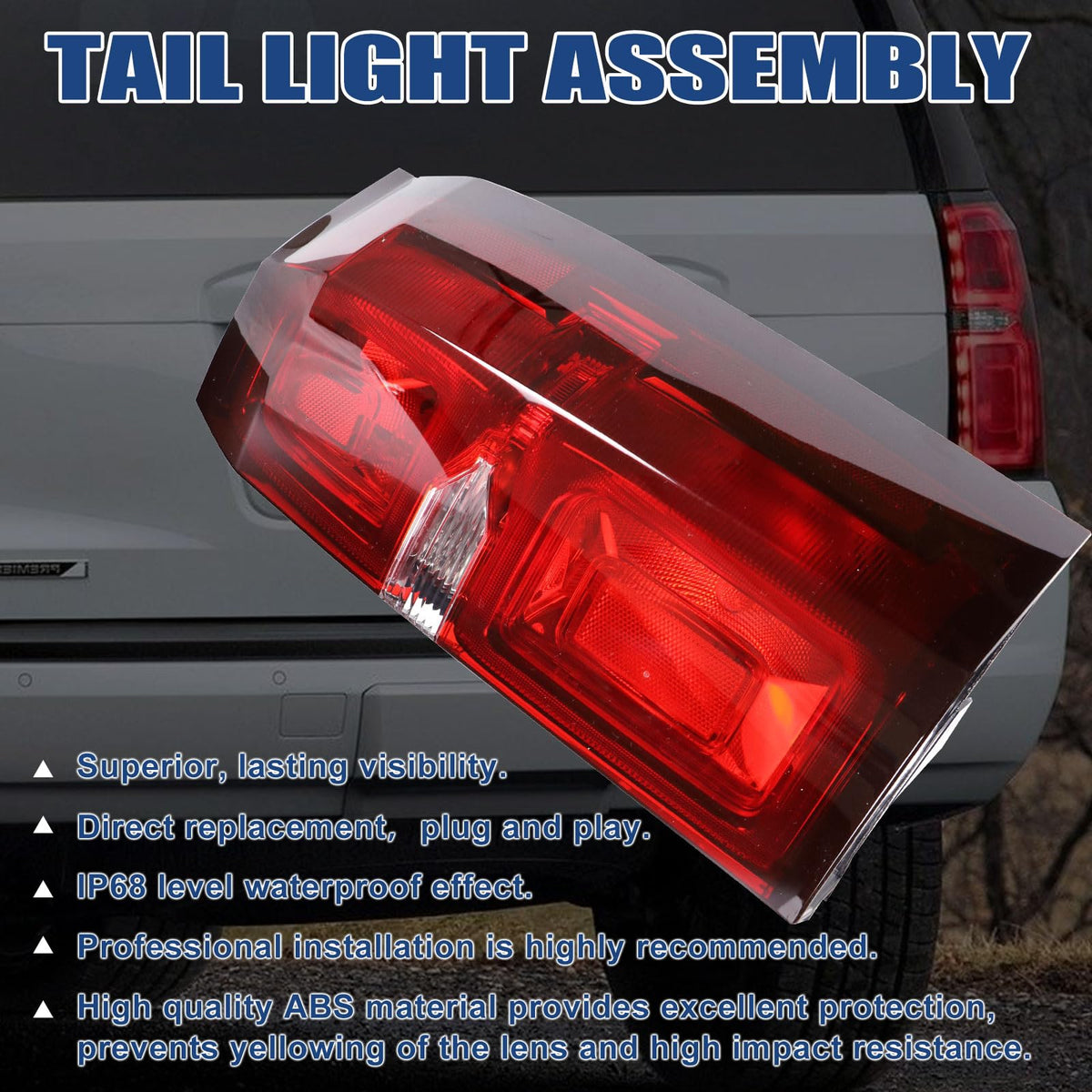 Goopool tail light back view with wiring harness for easy install benefit