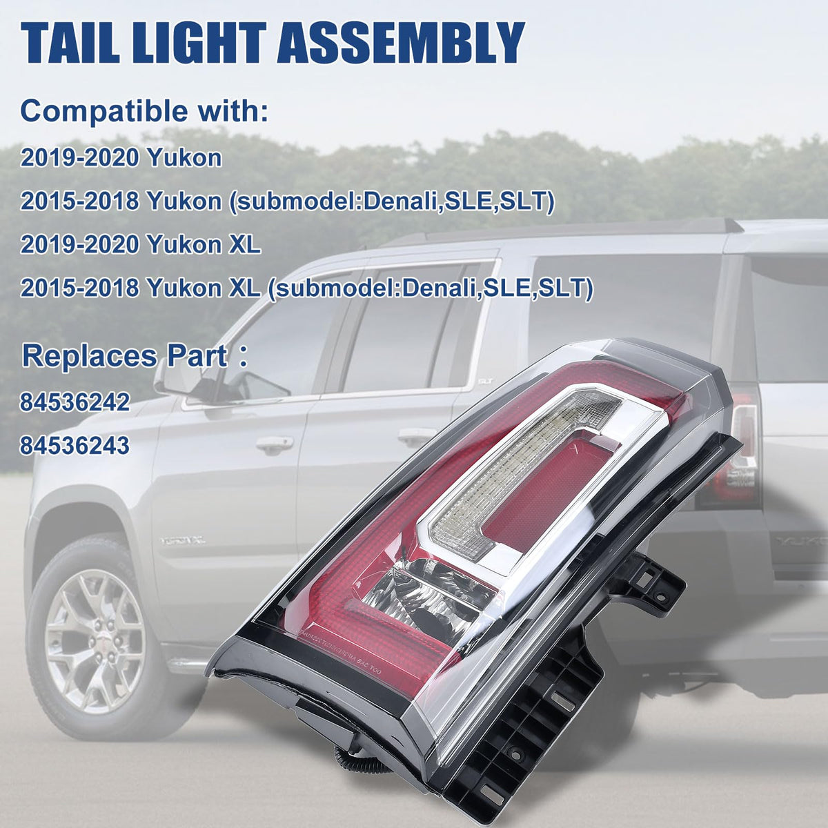 Goopool left tail light installed on Yukon demonstrating restored rear aesthetics benefit