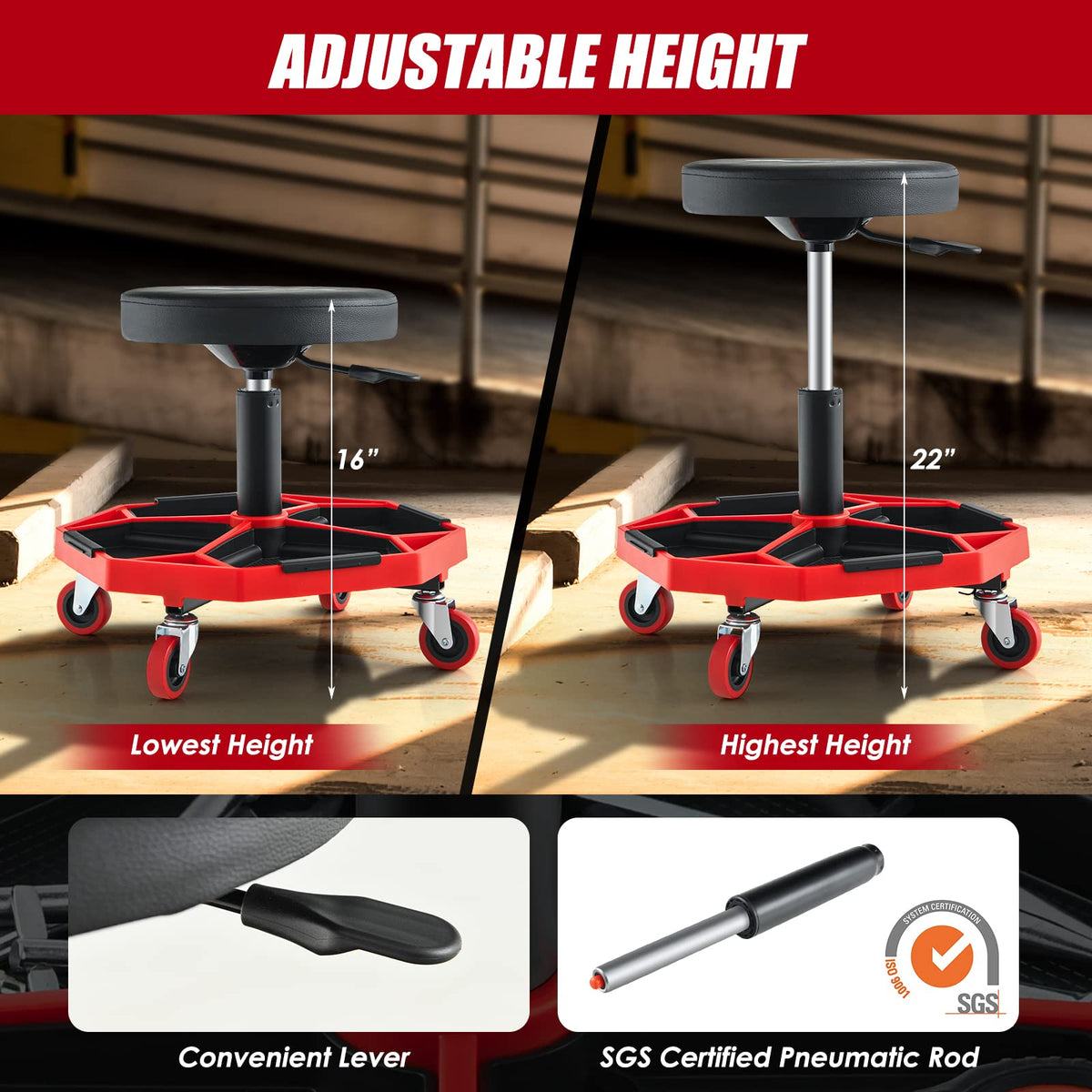 Goplus close-up of padded seat cushion demonstrating comfort and easy cleaning