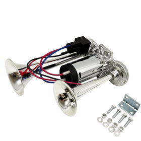 gopupu front view dual trumpet showing bold chrome trumpets and visible build quality