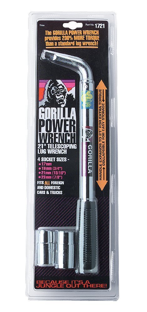 Gorilla Automotive front view of telescoping wrench showing handle and sockets for easy leverage