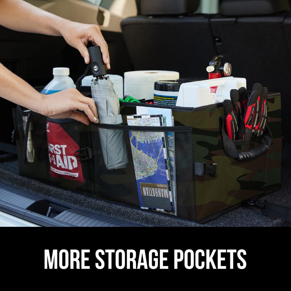 GORILLA GRIP expanded interior showing two compartments and removable divider benefit