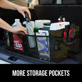 GORILLA GRIP expanded interior showing two compartments and removable divider benefit