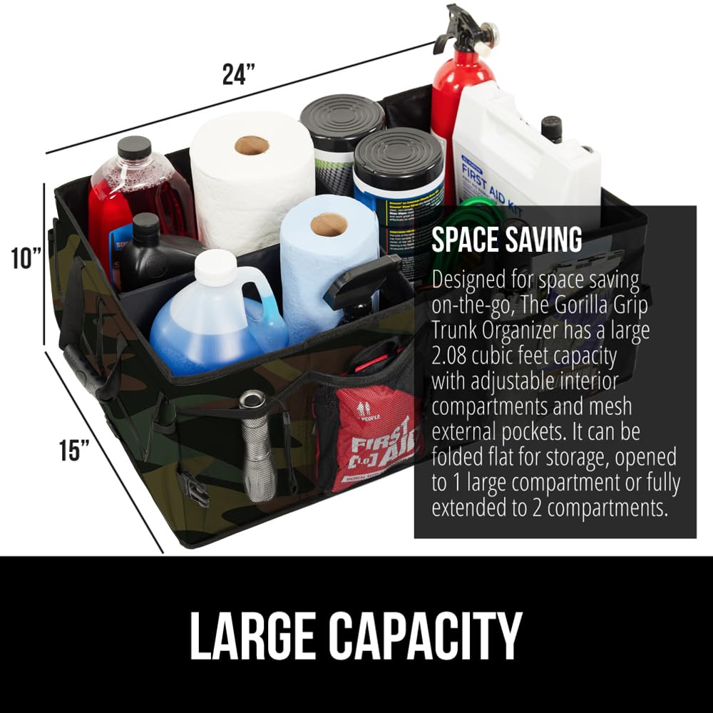 GORILLA GRIP nonskid base with hook and loop strips keeping organizer secure
