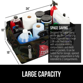GORILLA GRIP nonskid base with hook and loop strips keeping organizer secure