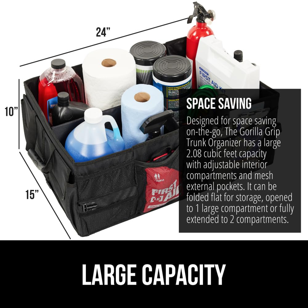 GORILLA GRIP collapsed flat for compact storage and easy stowing benefit