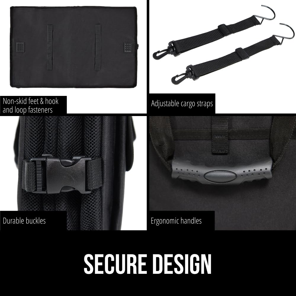 GORILLA GRIP nonskid feet and hook-and-loop strips preventing sliding benefit