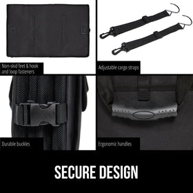 GORILLA GRIP nonskid feet and hook-and-loop strips preventing sliding benefit