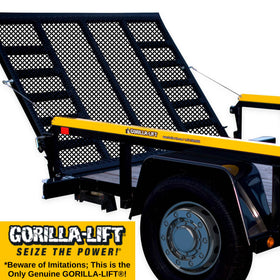 GORILLA-LIFT on a loaded utility trailer, speeding loading and reducing strain