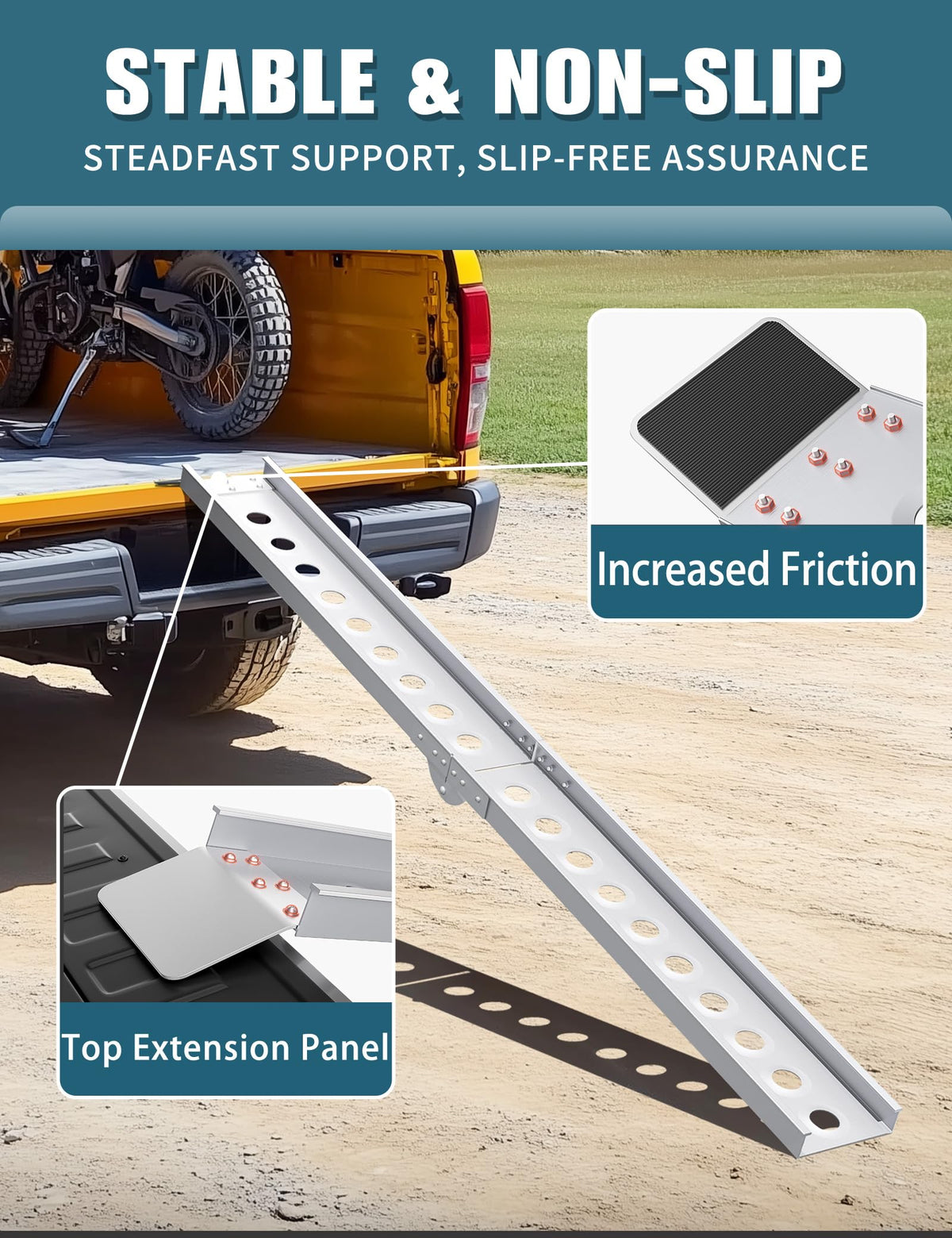 Gorkett ramp top finger detail with protective pads preventing tailgate scratches