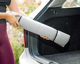 Gorla folded storage pack compact for trunk storage and portability