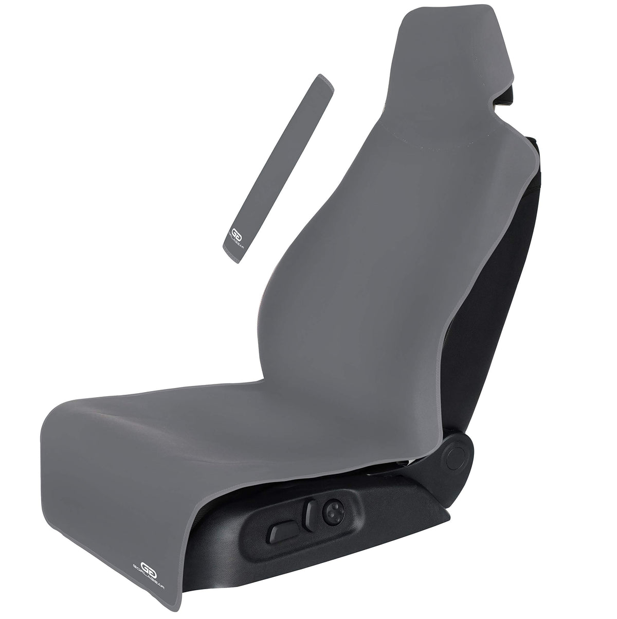 Gorla front view seat cover showing full vehicle protection and neat fit