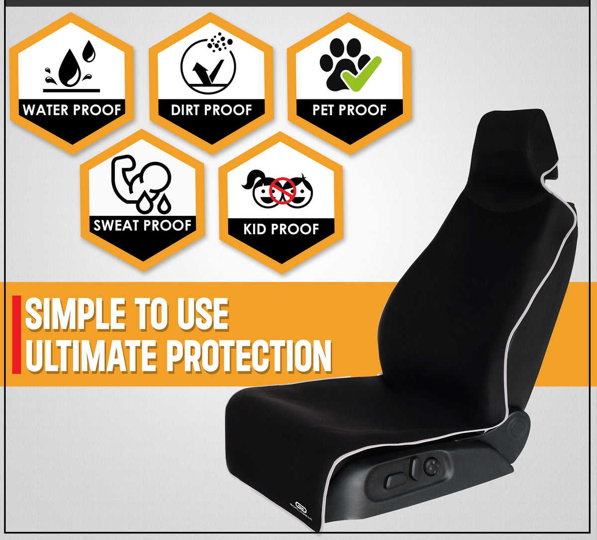 Gorla Gear installed on driver seat showing secure fit and anti‑slip benefit