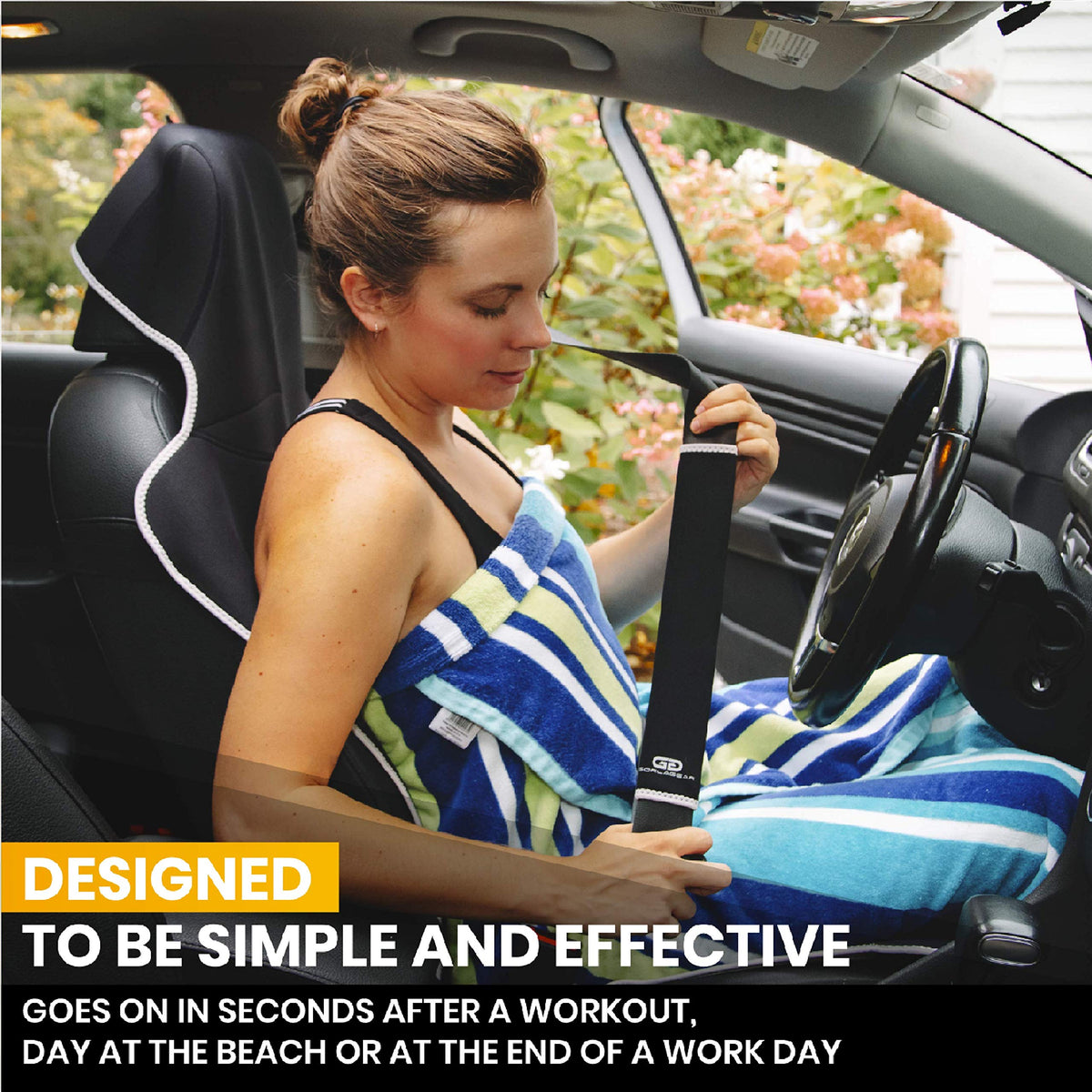 Gorla non-slip backing detail preventing cover movement during drives
