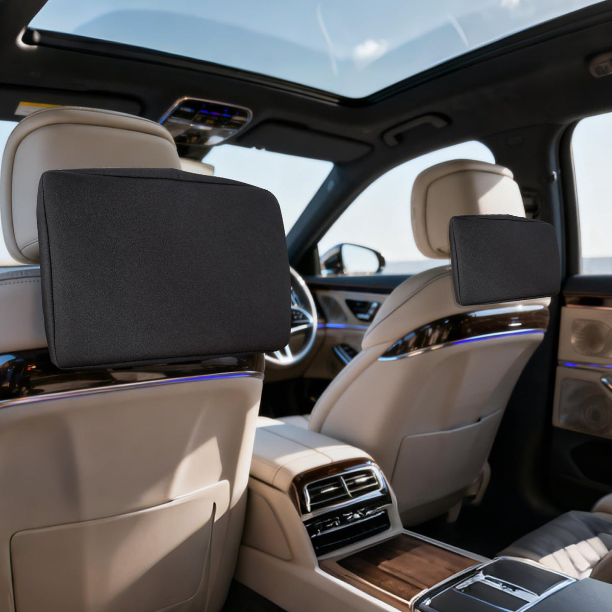 Goroovr folded covers stored in glovebox for compact organization benefit