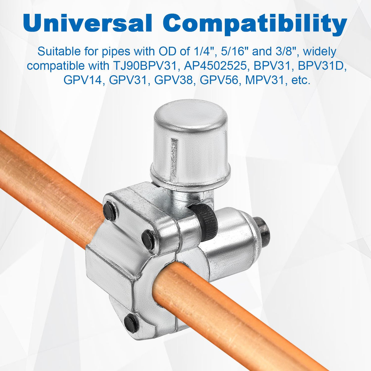 Gosknor valve next to ruler showing compact dimensions for accurate sizing on jobsite