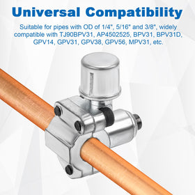 Gosknor valve next to ruler showing compact dimensions for accurate sizing on jobsite