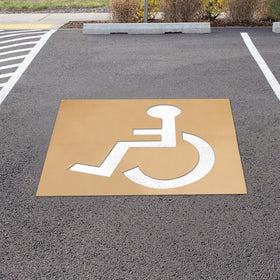 Gosknor front view of stencil showing full handicapped symbol for clear marking