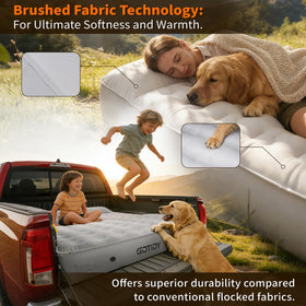 GOTIDY inflated mattress laid in a mid-size truck bed for stable sleep surface