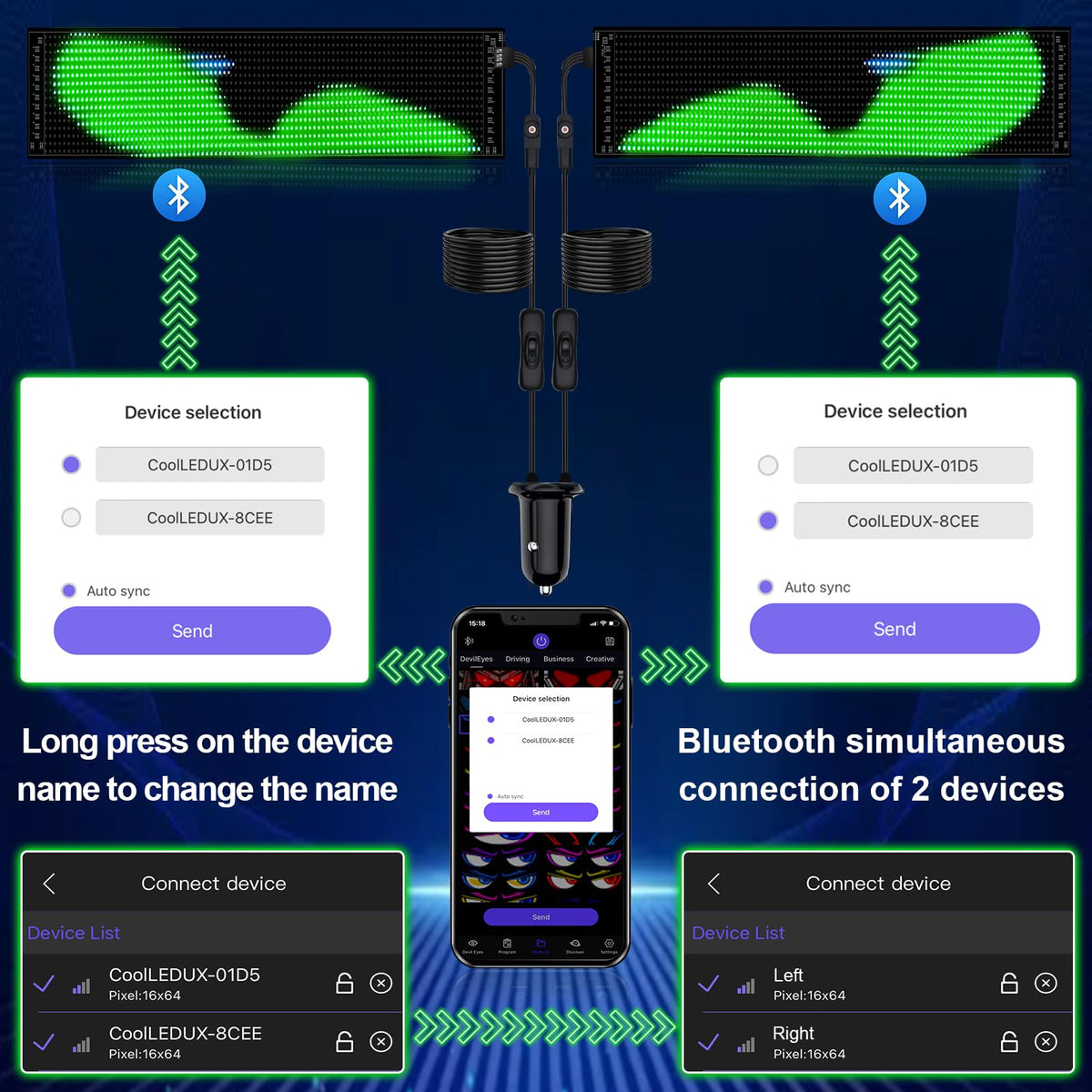GOTUS close-up of LED matrix detail highlighting flexibility and pixel clarity