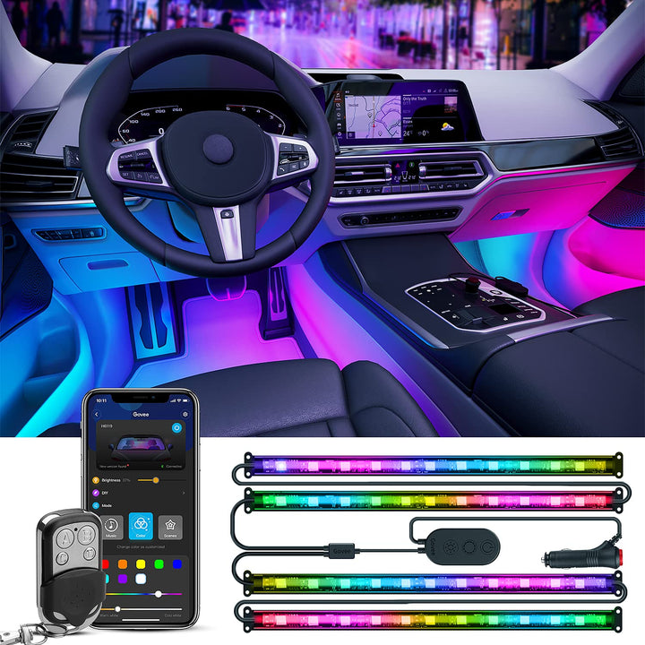 Govee front packaging showing included car light kit and benefits
