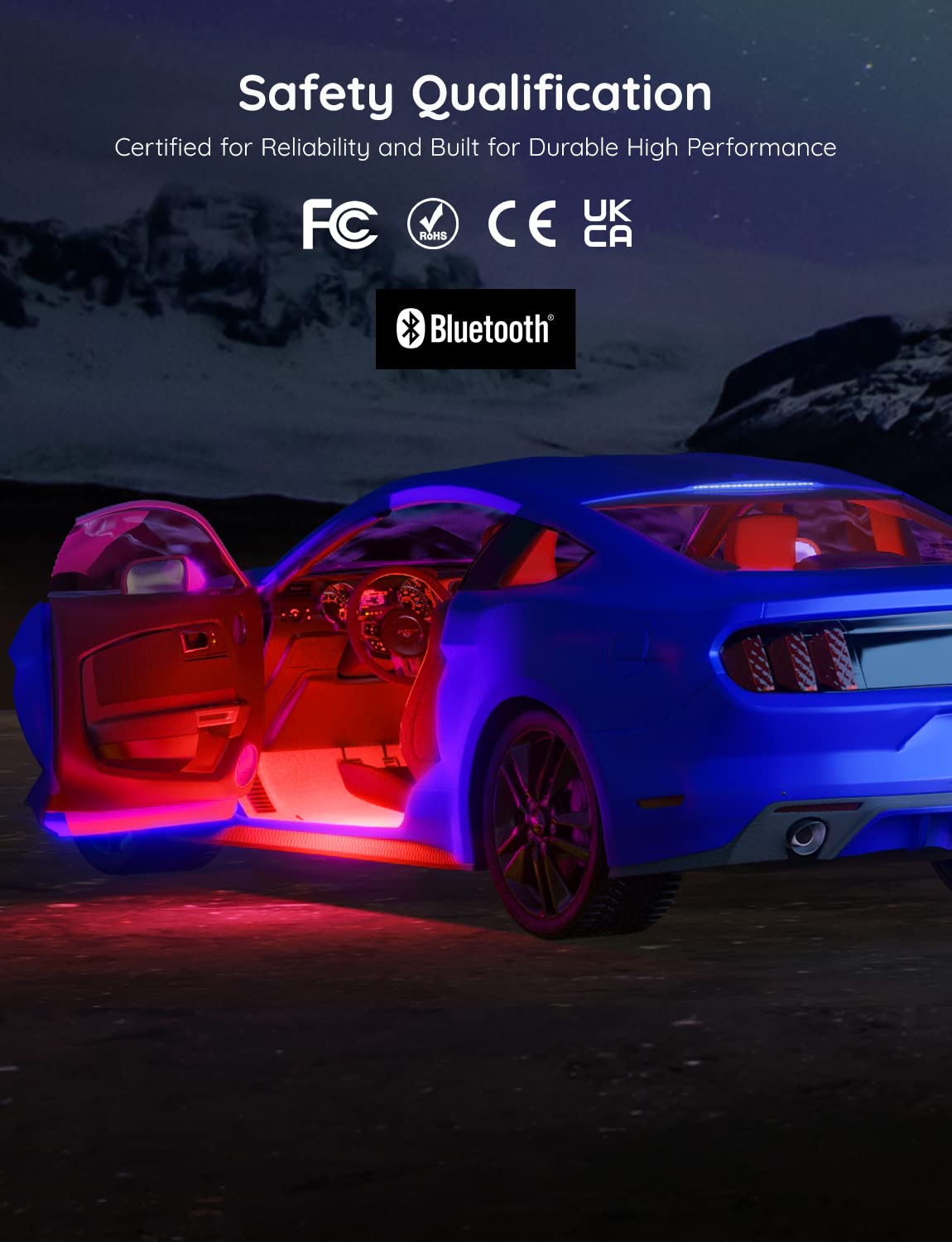 Govee lights synced to music in car for an immersive party atmosphere